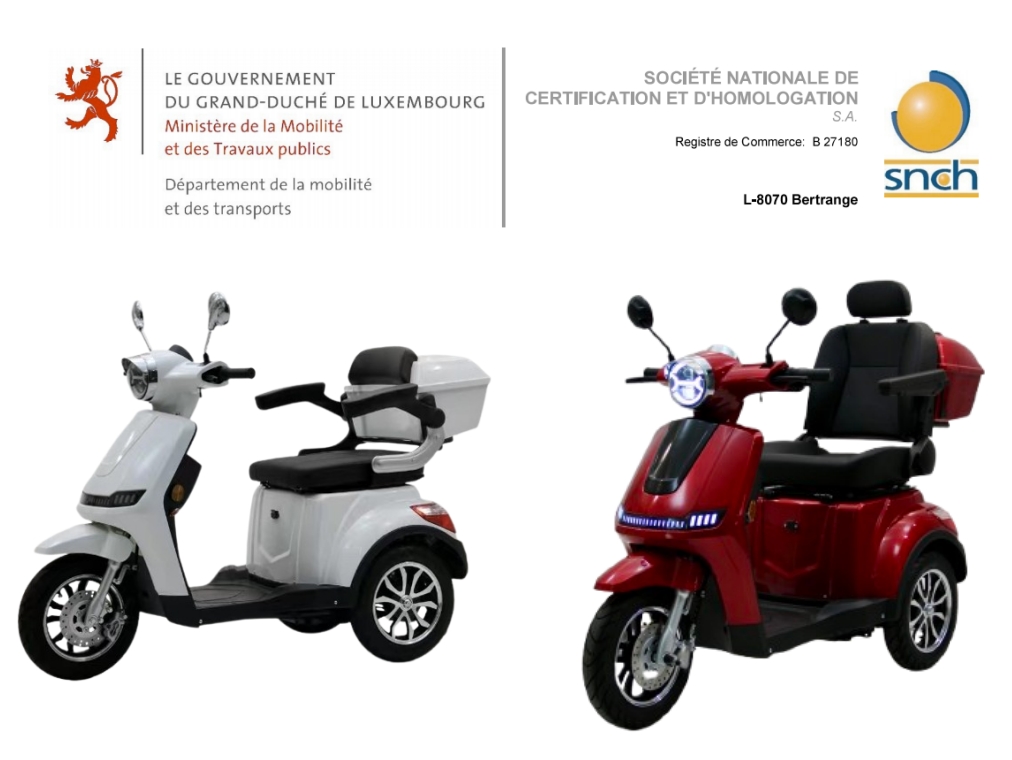 Applying EEC certification for our 3-wheel scooters NOW, more options for the EU market.