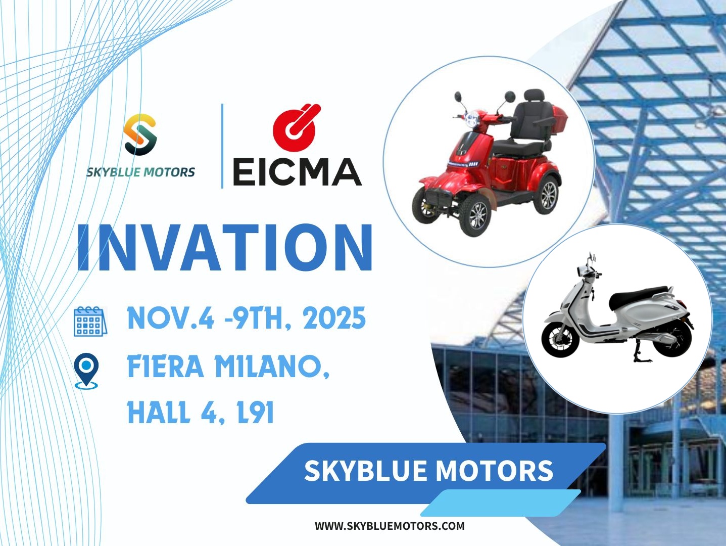 Join Us at EICMA 2025 in Milan – Explore Our Latest Electric Scooters!