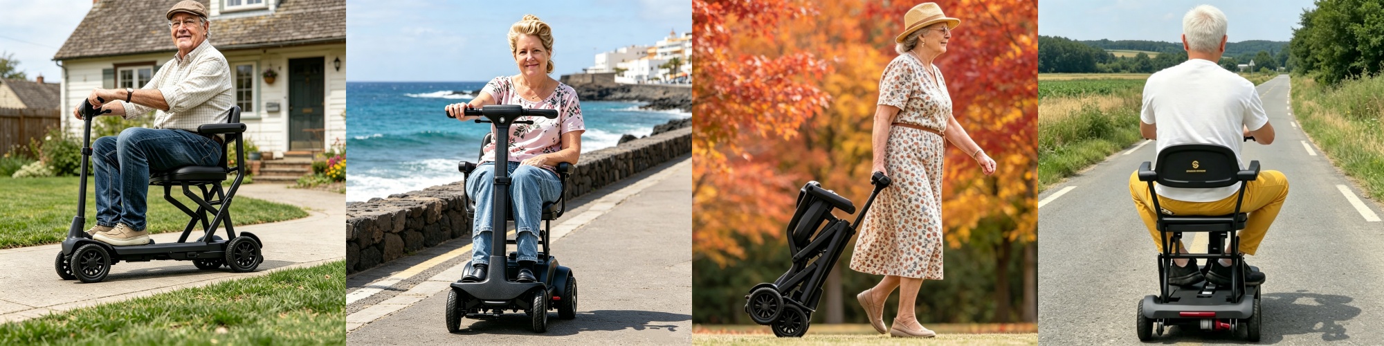 Indoor four wheel mobility scooter